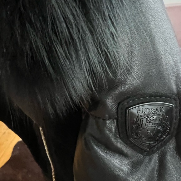 RUDSAK GOOSE DOWN COAT WITH GENUINE LEATHER - Picture 3 of 8